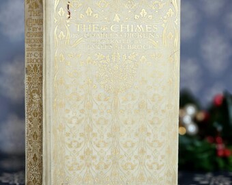Antique De-Luxe "The Chimes" by Charles Dickens, Full Vellum