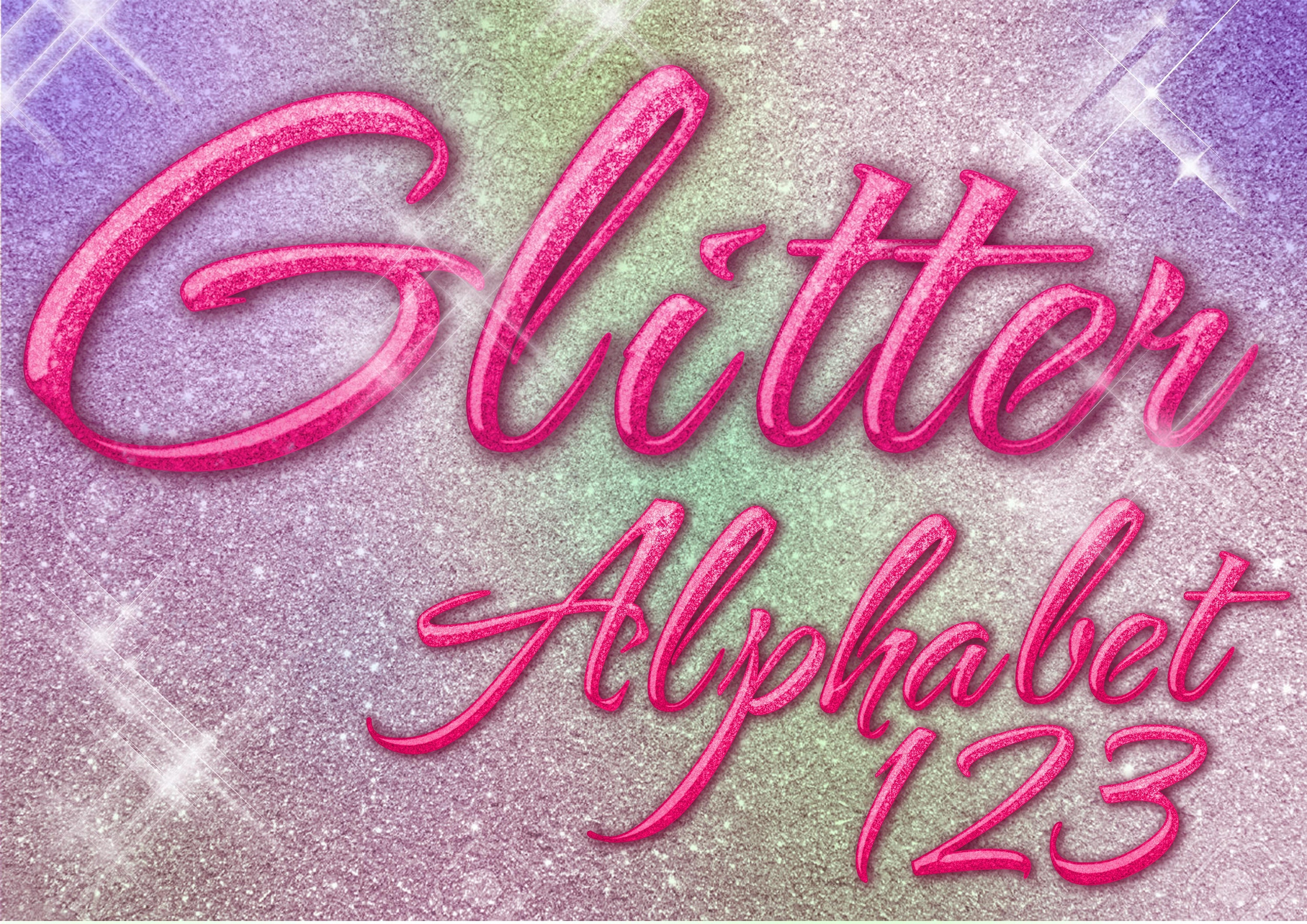 Glitter pink font sparkle clipart abc alphabet numbers letters | Etsy