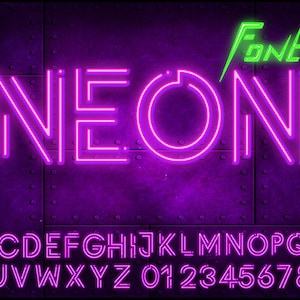 Printable Neon Letters, Numbers & Special Characters, 4 Sets Included,  Digital Download, Classroom Bulletin Board, Signs, Banners, School 
