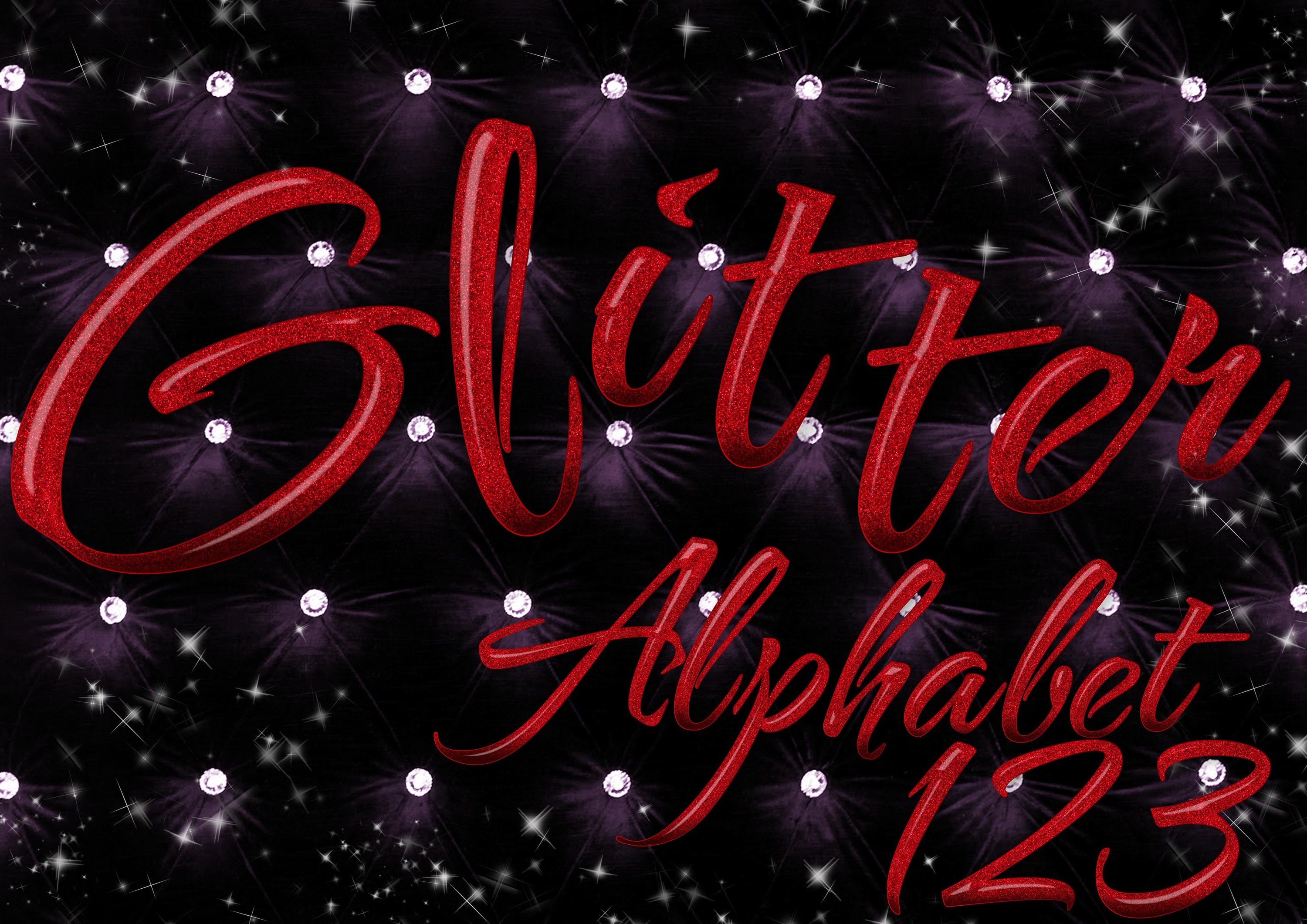 Glitter Red Font Sparkle Clipart Abc Alphabet Number Letters Png