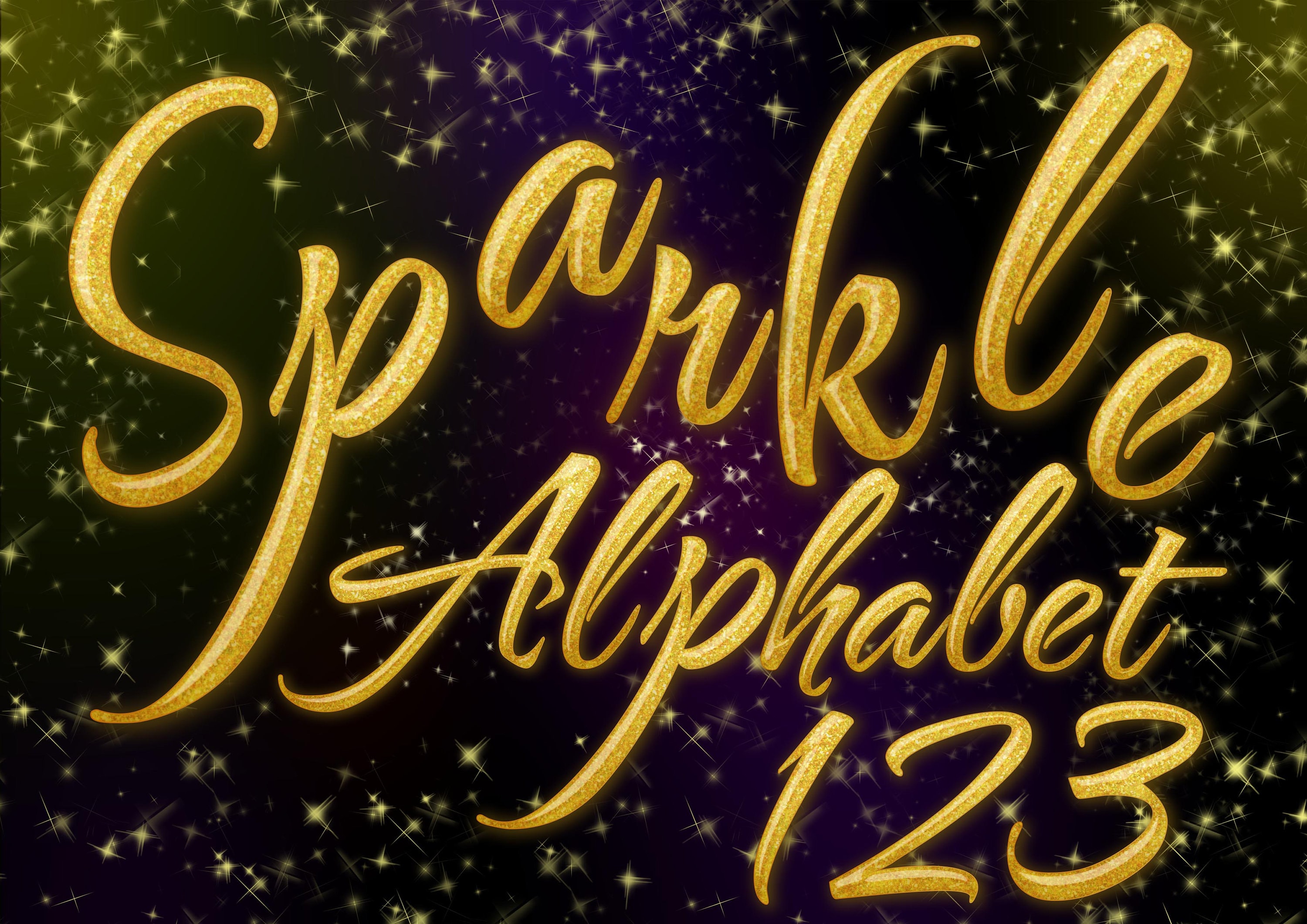 Glitter Gold Font Sparkle Clipart Abc Alphabet Numbers Letters Png