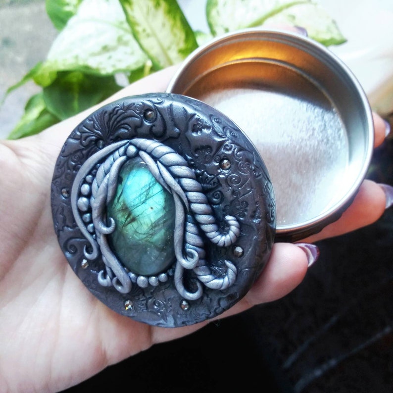 Labradorite Box Keepsake Box Dragon Decor Labradorite Dragon Eye Treasure Box Mystical Art Box Ring Box Jewelry Box Trinket Box