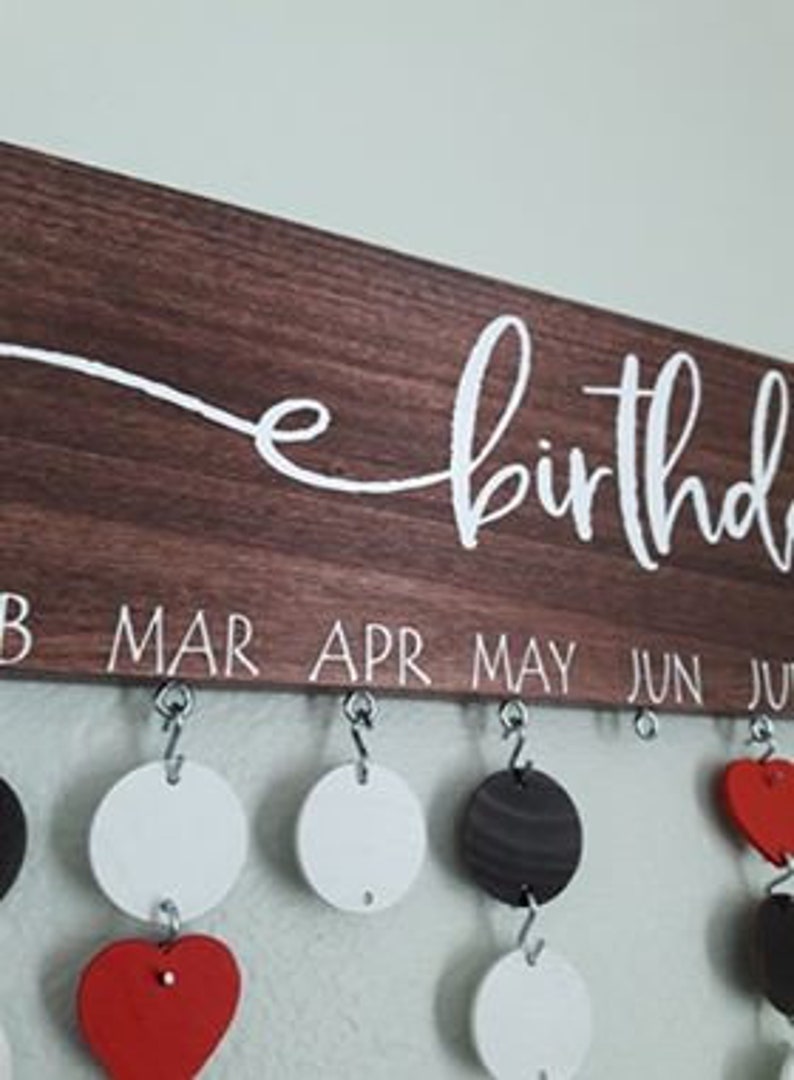 Family Birthday Sign With Tags Family Birthday Calendar Wall Etsy