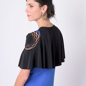 Black Capelet Stole , Black Dress Cover, Black Womens Bolero, Black Evening Shrug, Black Bridesmaid Bolero, Black Bridal Shawl, Womens Cape
