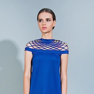 Blue Dress Women, Royal Blue Dress, Blue Prom Dress, Cutout Dress, Occasion Dress, Autumn Dress, Blue Bridesmaid Dress, Blue Gown