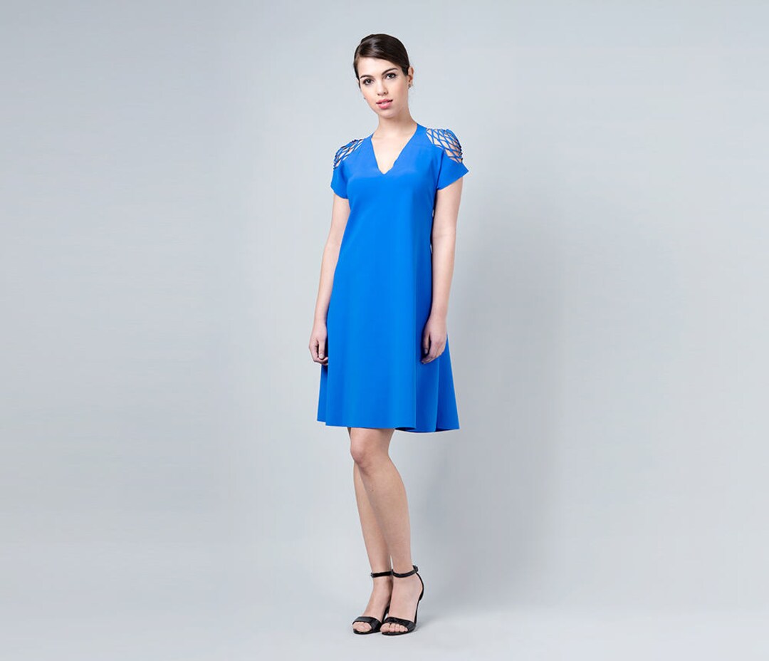 Royal Blue Dress Blue Summer Dress Blue Cut Out Dress Blue - Etsy