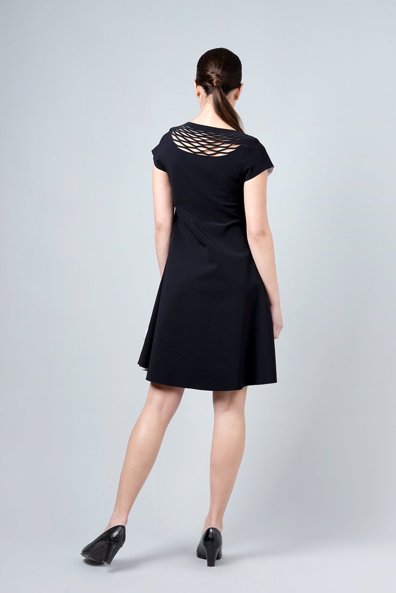 Laser Cut Dress Black Dress Reversible Dress Black and White White Elegant Woman Dress Bridesmaid Dresses Modest Dress Kate Middleton