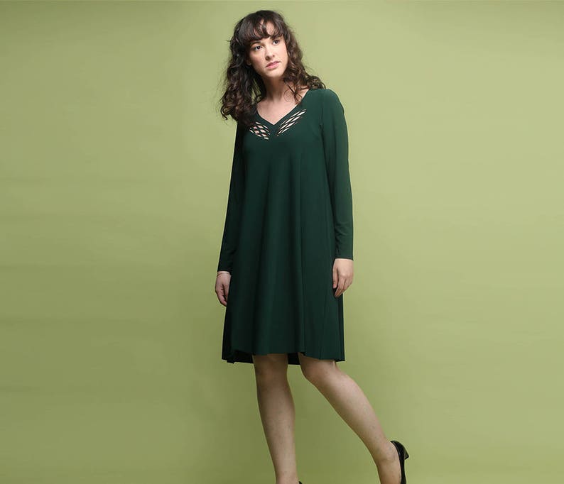 Emerald Green Long Sleeve Dress