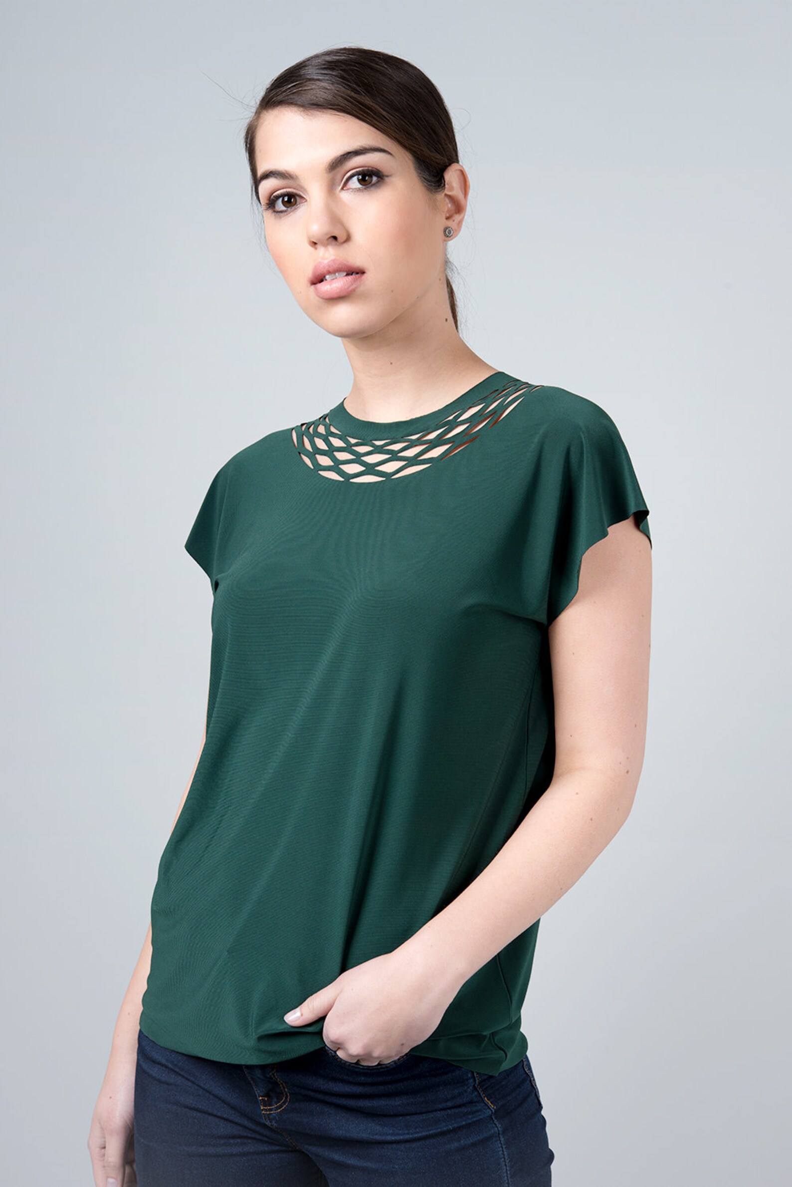 Green Top Summer Top Green Blouse Casual Top Green Womens - Etsy