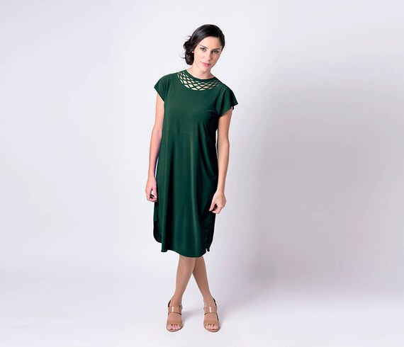 simple emerald green dress