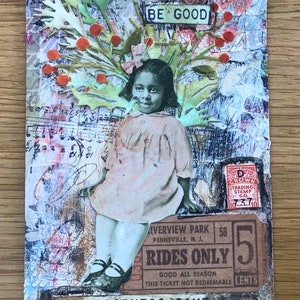 Mixed Media Collage Tag Tim Holtz paperdoll