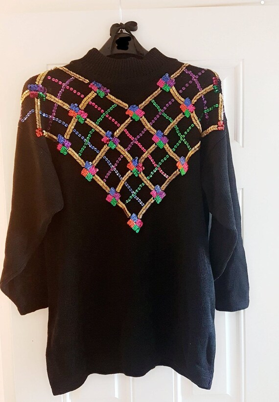 multi coloured sequin jumper
