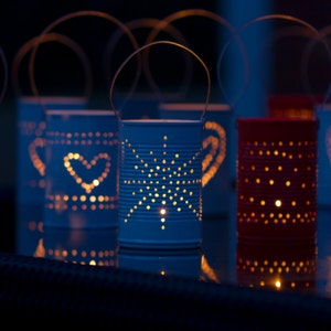 Tin Can Lanterns - made to order in any colour and design