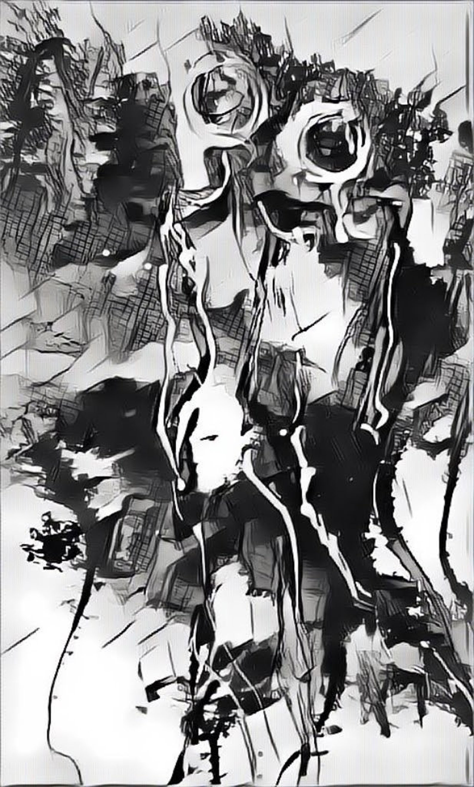 Black & white figurative Abstract print painting on canvas Etsy