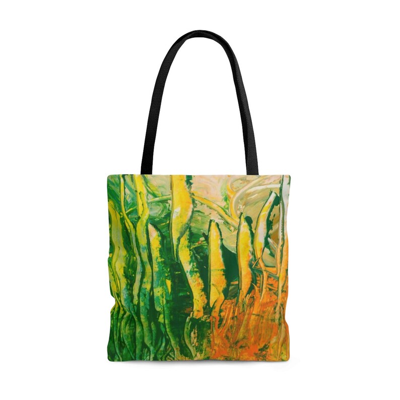 love gift birthday gift friendship gift for women orange-green Tote Bag painting bag artistic tote bag abstract print bag ladies bag