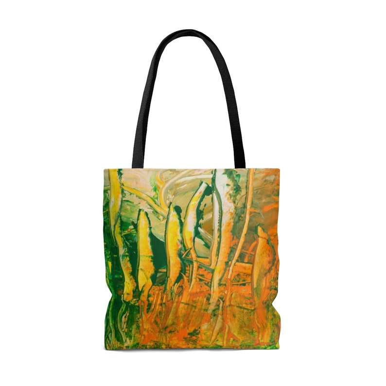 love gift birthday gift friendship gift for women orange-green Tote Bag painting bag artistic tote bag abstract print bag ladies bag