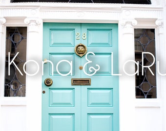 Photo Art Print Door of Dublin Ireland Turquoise - Instant Download