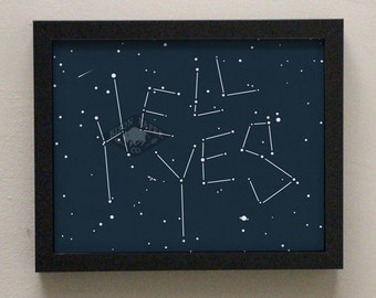 Hell Yes 8x10 Quirky Fake Constellation Print