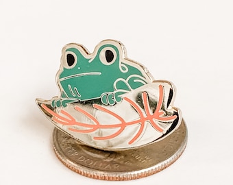 Frog and Alocasia Hard Enamel Pin