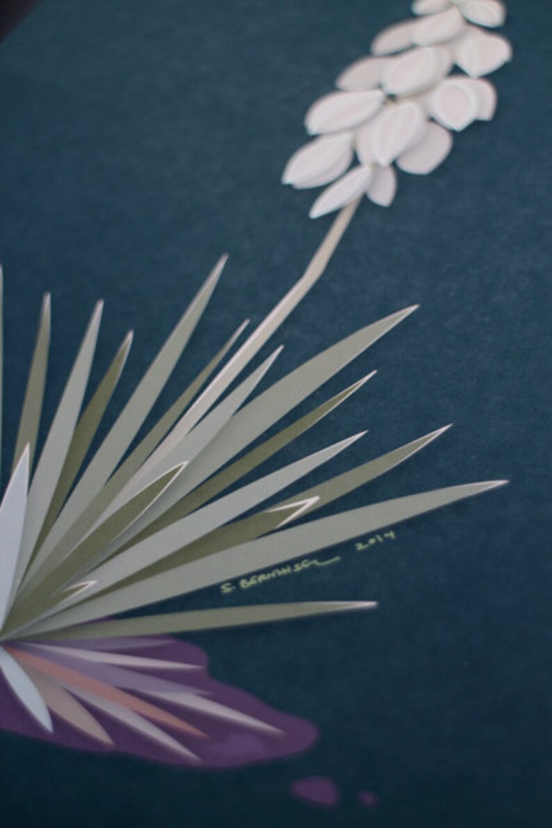 Modern Illustration Desert Blooming Yucca Art Print image 4