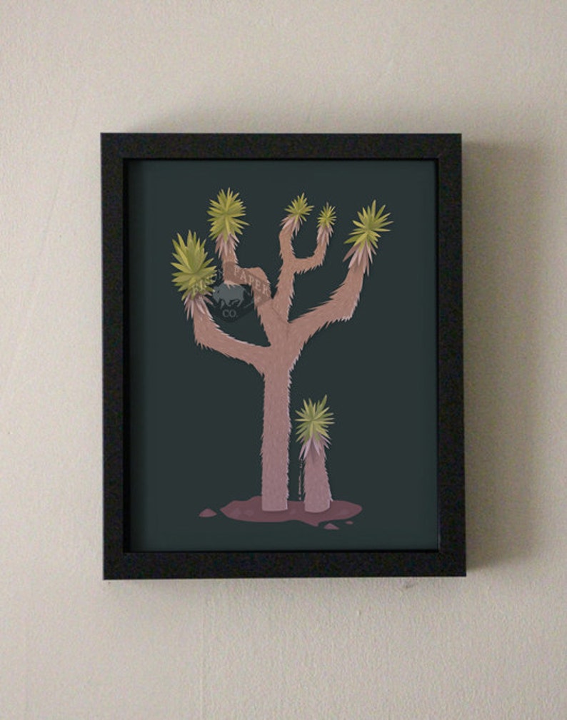 Prickly Pear Set of 4 Desert Plant Prints and Joshua Tree Saguaro Yucca