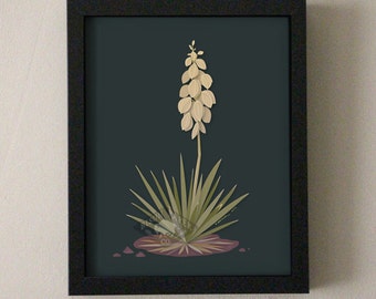 Modern Illustration Desert Blooming Yucca Art Print