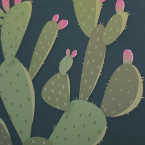Modern Illustration Desert Prickly Pear Cactus Art Print image 3