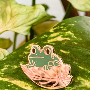 Frog and Alocasia Hard Enamel Pin image 2