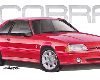 1993 Ford Mustang SVT Cobra 12x24 inch Art Print by Jim Gerdom