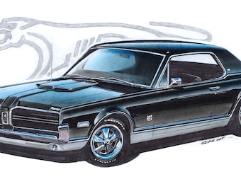 1968 Cougar GT-E 12x24 inch Art Print by Jim Gerdom