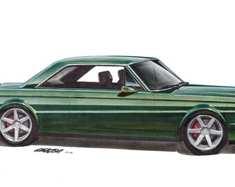 1965 Falcon Futura Project Car 12x24 inch Art Print by Jim Gerdom