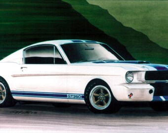 1965 Ford Shelby Mustang GT350R 16x30 inch Art Print by Jim Gerdom