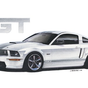 2007 Ford Shelby Mustang GT (white) Art Prints by Jim Gerdom