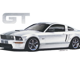 2007 Ford Shelby Mustang GT (white) Art Prints by Jim Gerdom