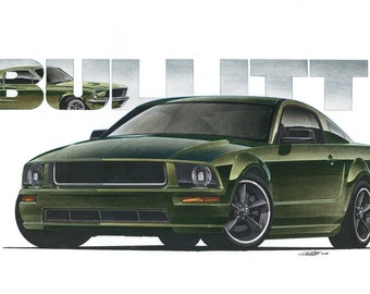 2008 Ford Mustang Bullitt 12x24 inch Art Print by Jim Gerdom