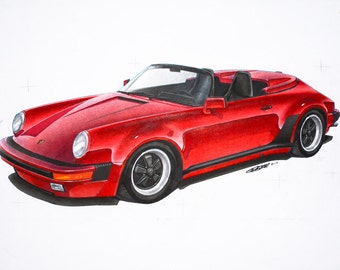 1989 Porsche 911 Speedster 12x24 inch Art Print by Jim Gerdom