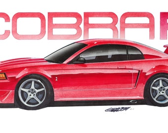 2000 Ford Mustang Cobra R 12x24 inch Art Print by Jim Gerdom