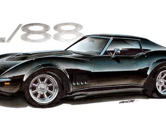 1969 Corvette L88 12x24 inch Art Print by Jim Gerdom
