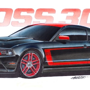 2012 Ford Mustang Boss 302 Laguna Seca 12x24 inch Art Print by Jim Gerdom