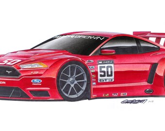 2015 Kenny Brown Ford Mustang GT3R Concept 12x24 inch Art Print by Jim Gerdom