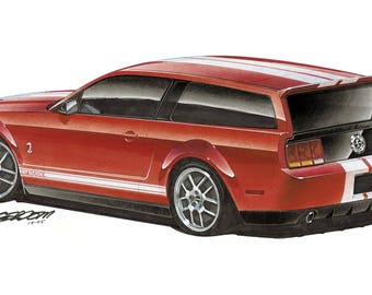 2007 Shelby GT500K Concept 9x18 inch Art Print by Jim Gerdom