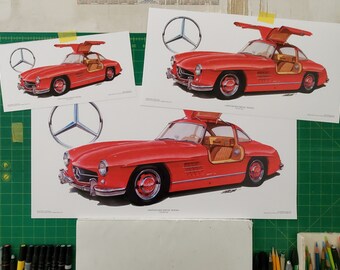 Mercedes 300SL Art Print by Jim Gerdom