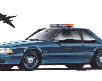 1988 Mustang USAF 12x24 inch Art Print by Jim Gerdom