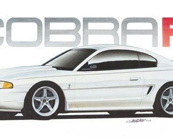 1995 Ford Mustang Cobra R 12x24 inch Art Print by Jim Gerdom