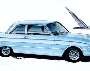 1960 Falcon 12x24 inch Art Print by Jim Gerdom