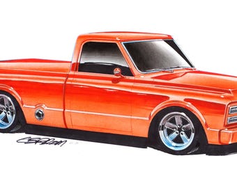 1967 Cherolet C-10 Project Truck v12x24 inch Art Print by Jim Gerdom