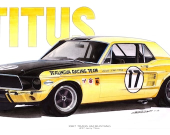 1967 Ford Mustang Trans Am Titus 12x24 inch Art Print by Jim Gerdom