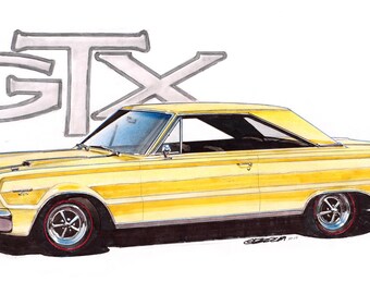 1967 Plymouth GTX 12x24 inch Art Print by Jim Gerdom