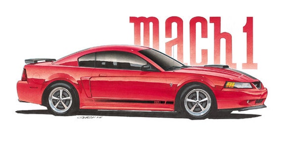 2003 Ford Mustang Mach 1 12x24 Inch Art Print by Jim Gerdom - Etsy