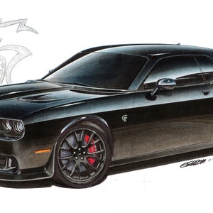 2015 Dodge Challenger Hellcat 12x24 inch Art Print by Jim Gerdom